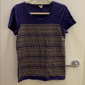 J.Crew Cotton T-Shirt with Gold Sequins